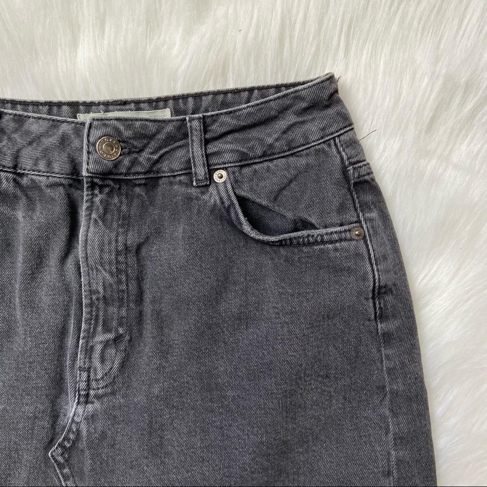 Topshop Moto Black Denim Cutoff Mini Skirt - Picture 3 of 10